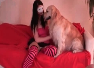 Pussy is what this doggy likes